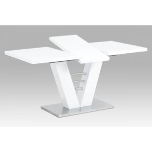 AUTRONIC HT-510 WT jedálenský stôl 120/160x80x75cm, vysoký lesk biely